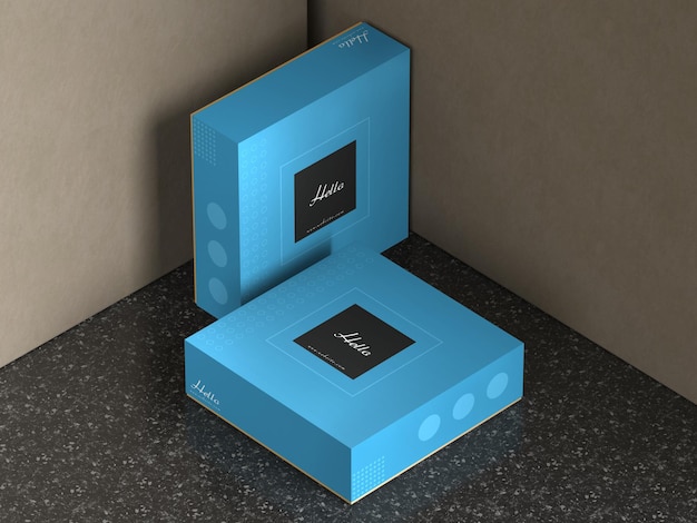 Closed Paper Box Mockup