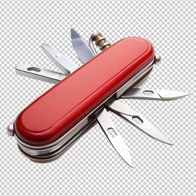 PSD closed swiss army knife on transparent background