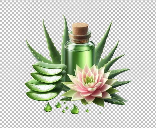 Closeup Aloe Vera slice isolated transparent background premium psd