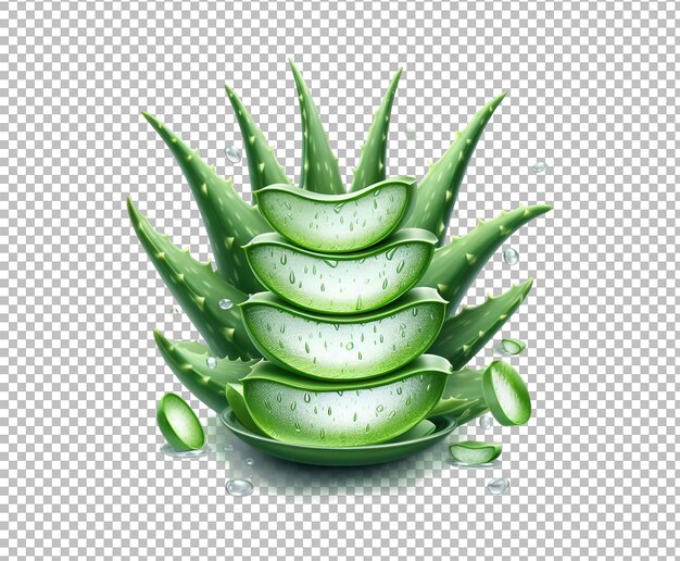 PSD closeup aloe vera slice isolated transparent background premium psd