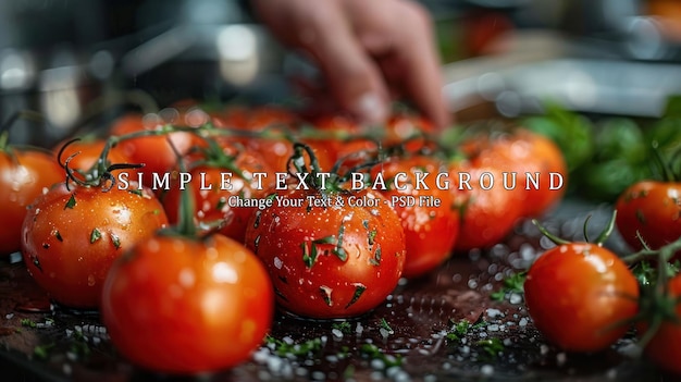 PSD closeup of cherry tomatoes with salt and herbs