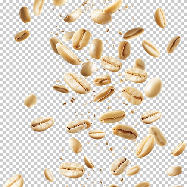 Closeup of coffee beans international coffee day isolated on transparent background