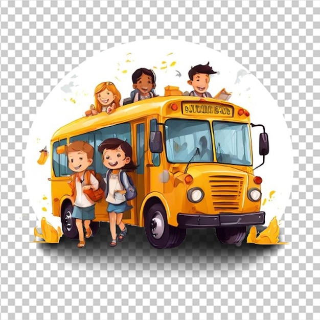 Closeup of front of yellow school bus on white background