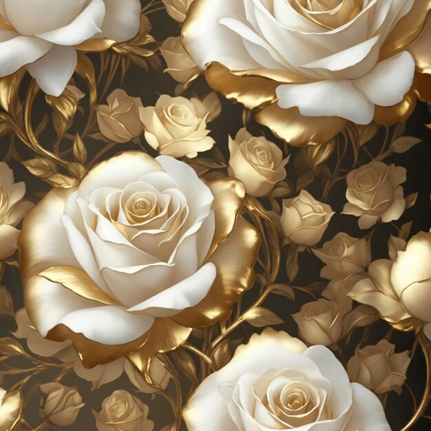 closeup of a Gold rose pattern