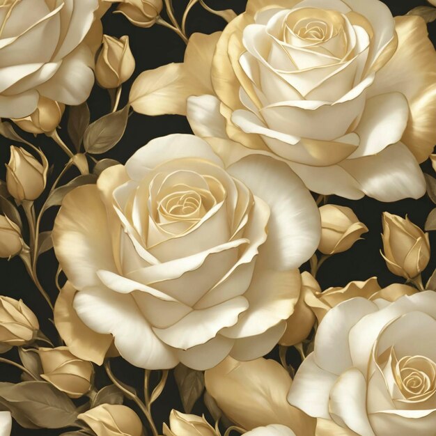 closeup of a Gold rose pattern