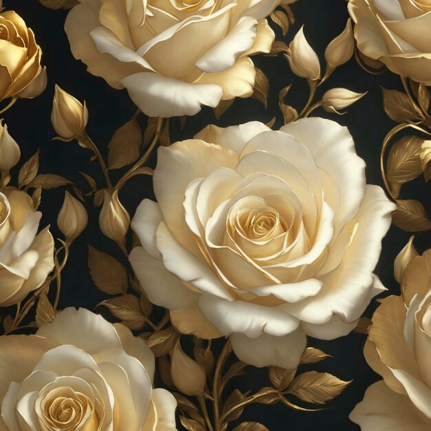 closeup of a Gold rose pattern