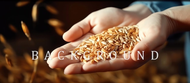 Closeup of Hands Holding Grain Seeds