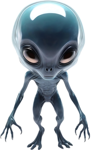 PSD closeup image of a skinny alien