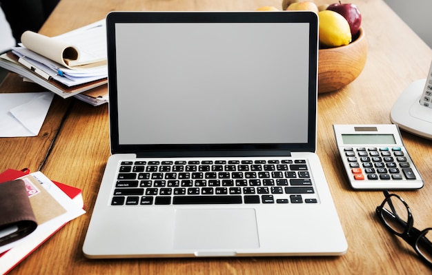 PSD closeup of a laptop with an empty screen