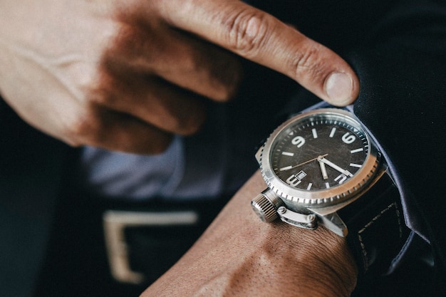 Closeup of a luxury men&amp;#39;s watch