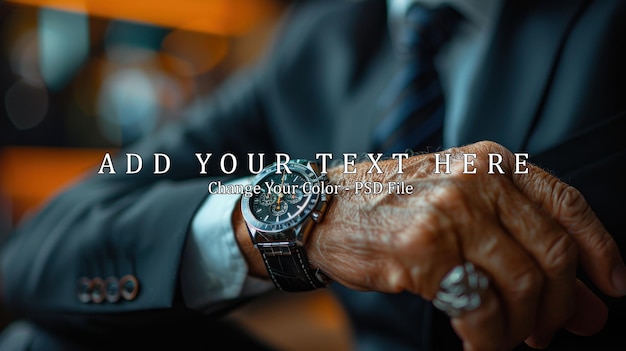 Closeup of a Mans Wrist Wearing a Watch