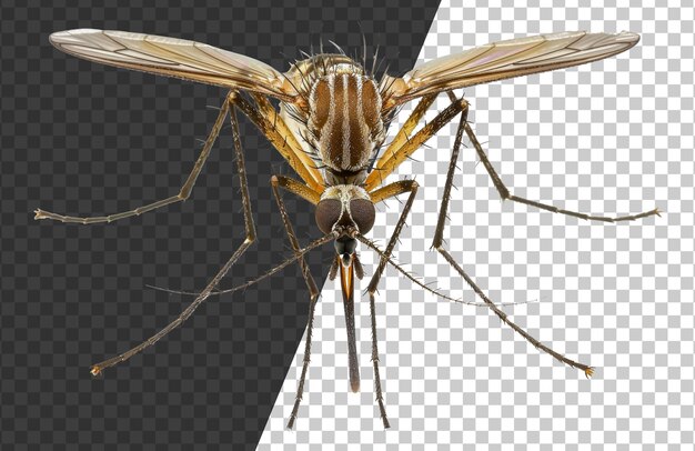 Closeup of a mosquito on transparent background stock png