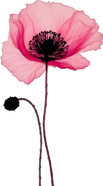 Closeup painting of poppy flowers