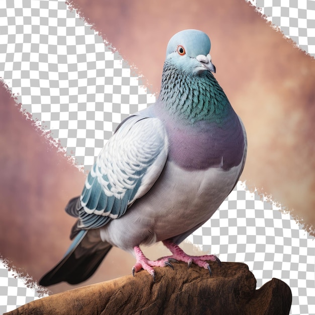 closeup of a pigeon transparent background