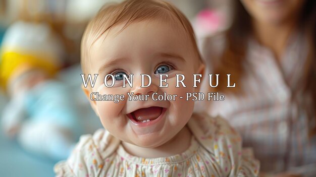 Closeup Portrait of a Happy Baby Girl