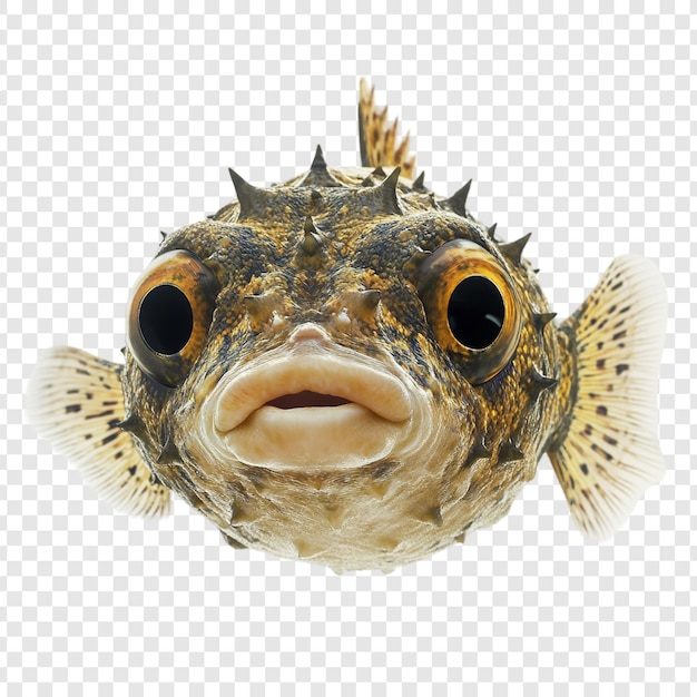 PSD closeup of a pufferfish with big eyes