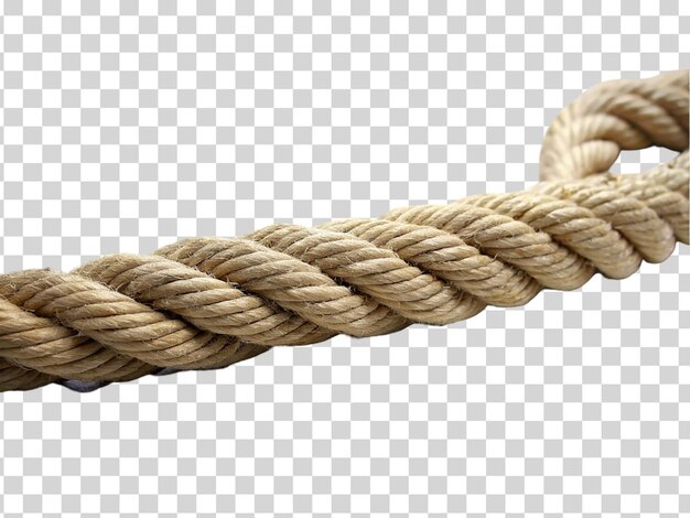 Closeup of rope part isolated on transparent background