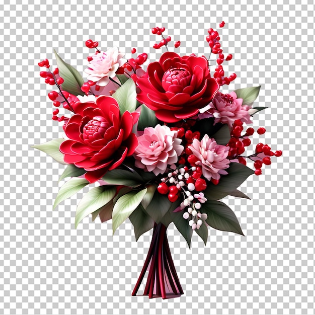 Closeup of rose bouquet against png background