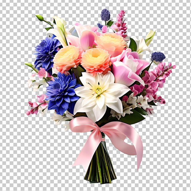 Closeup of rose bouquet against png background