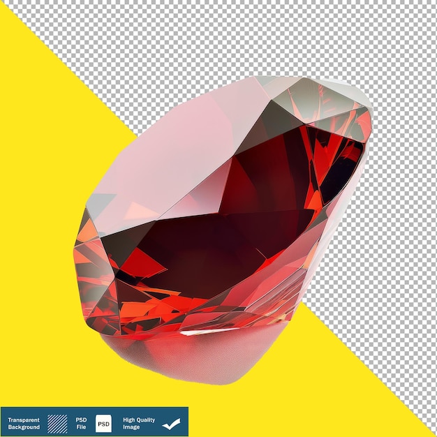 Closeup of Ruby Stone White Background transparent background PNG PSD