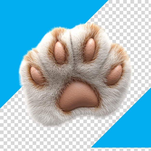 PSD closeup of a soft and fluffy cat paw