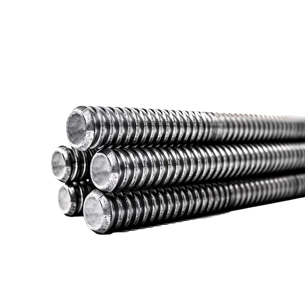 a closeup of a stack of metal rods