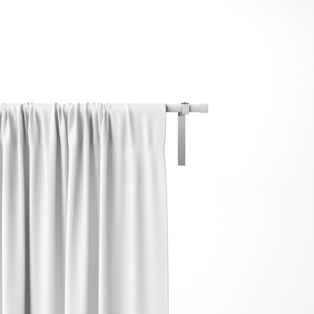 Closeup of white curtain mockup