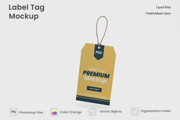 Clothes label tag mockup template Premium Psd