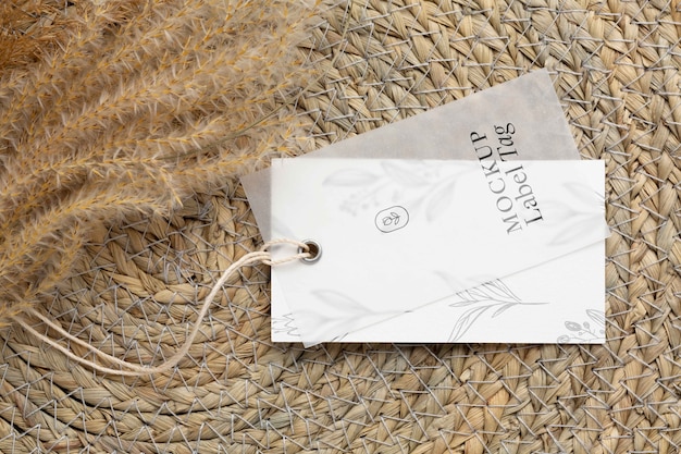 Clothing label mock-up with jute pad