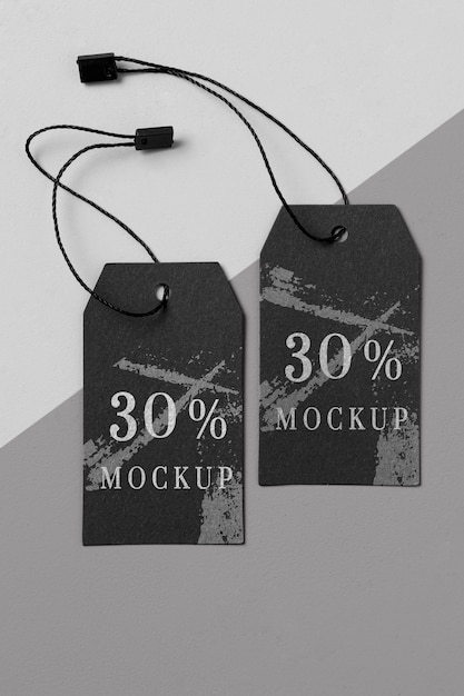 Clothing modern black tag mock-up