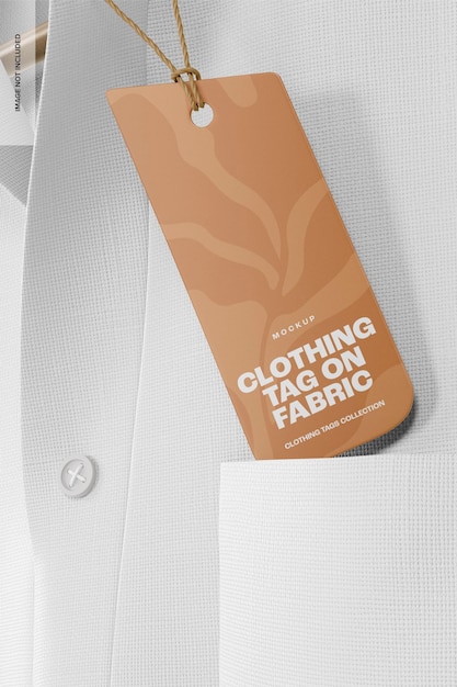 Clothing Tag on Fabric Mockup