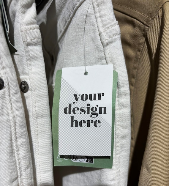 PSD clothing tag mockup psd clothes pricetag template pants tees fashion