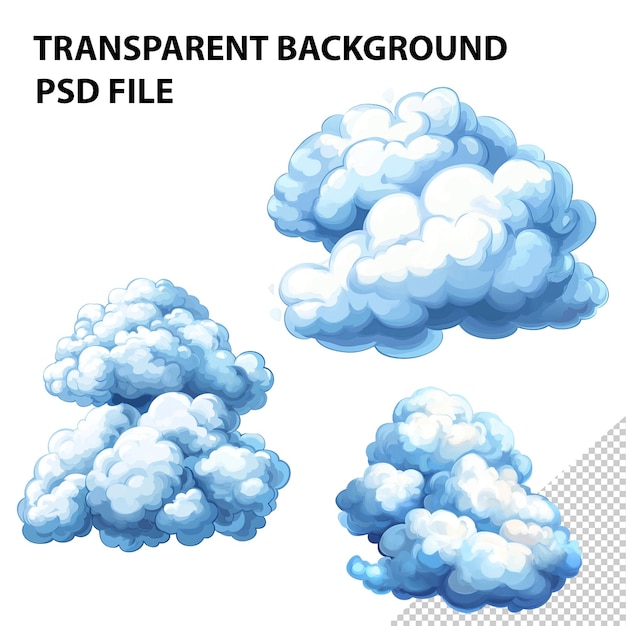 PSD cloud cartoon vector illustration clipart white background