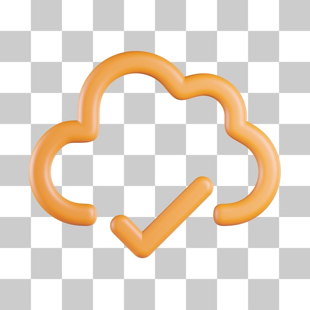 Cloud Check Mark 3D Icon