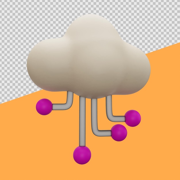 Cloud Computing 3D Design Thinking Illustrations