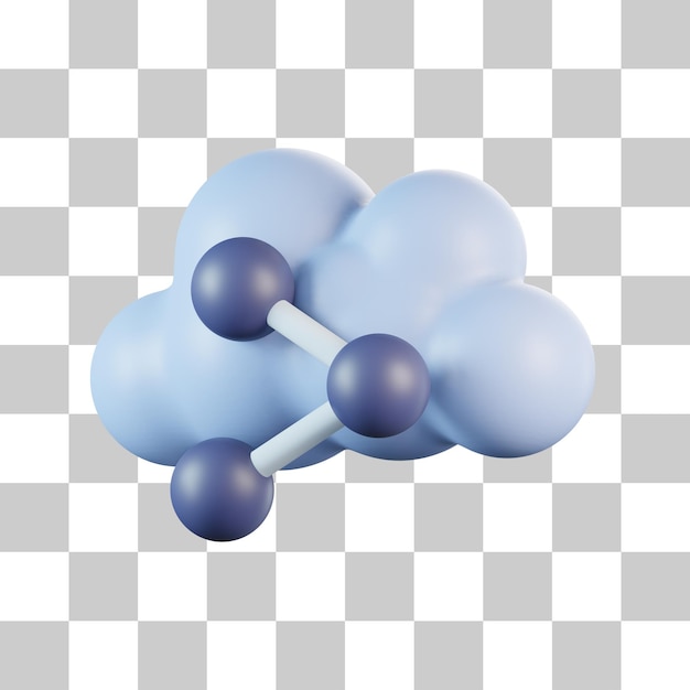 Cloud Data Sharing 3D Icon