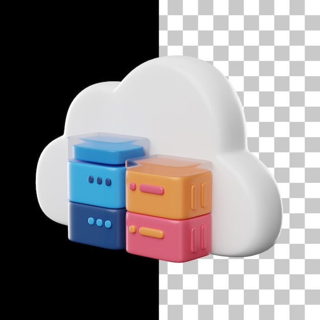 Cloud Database 3D Icon