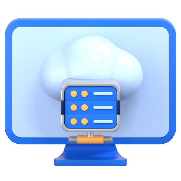 PSD cloud database 3d illustration icon pack element