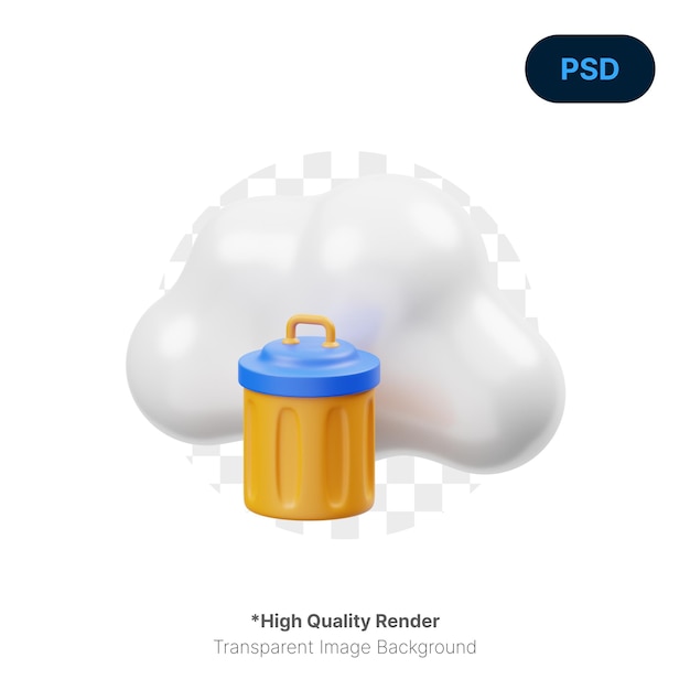 Cloud Delete 3D Icon Premium Psd