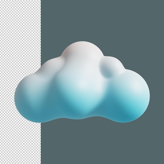 Cloud icon 3D Render Premium PSD