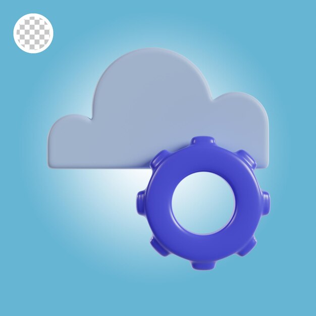 cloud management object icon 3d illustration