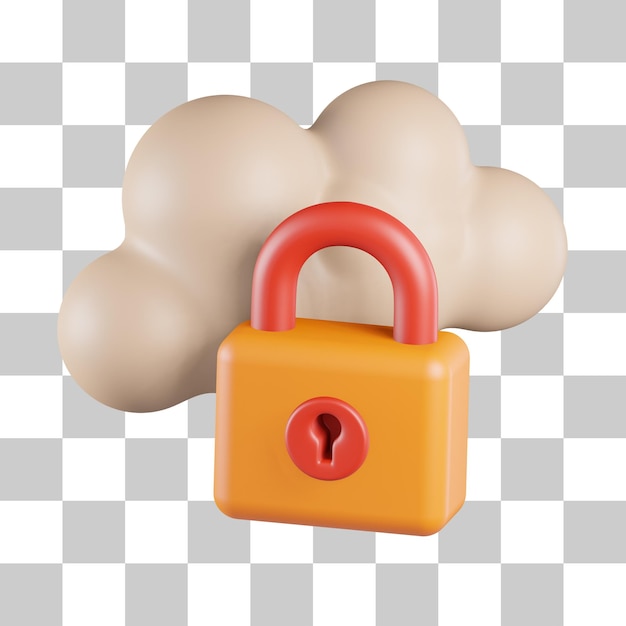 Cloud Security 3D Icon