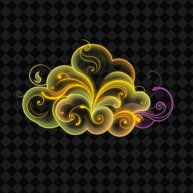 PSD a cloud of smoke with a black background with a pattern of swirls