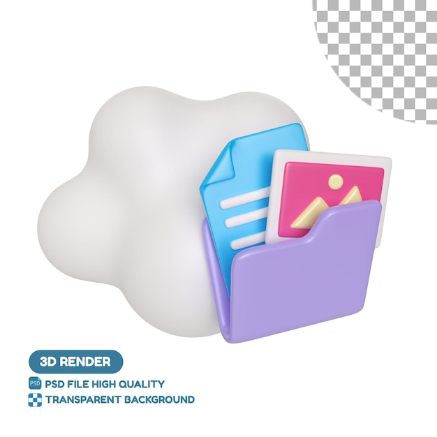 Cloud Storage Icons 3D Illustration Icon