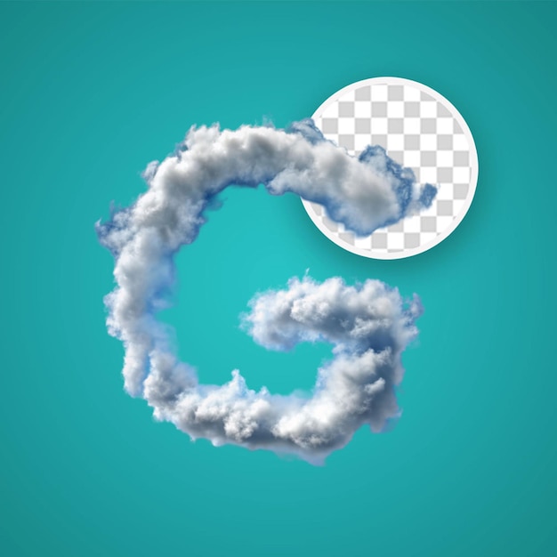 Cloud text g png isolated on transparent background