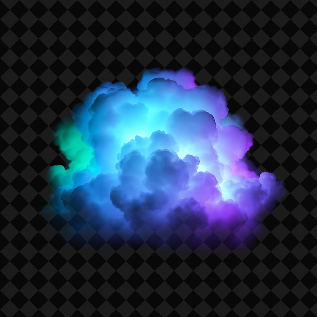 PSD a cloud that is blue and purple with the word cloud on it