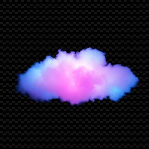 a cloud that is purple and blue and pink with a blue and pink streak