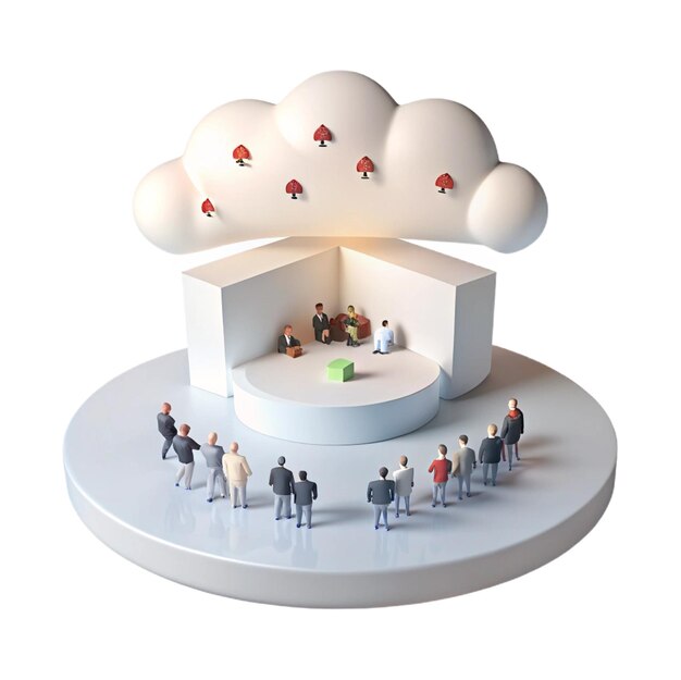 PSD a cloud that is on a round table