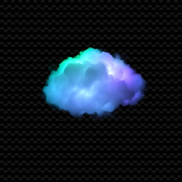 a cloud with the blue and green colors on a black background