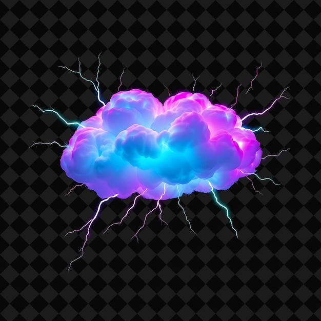 a cloud with a blue and purple color on it